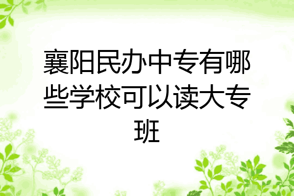 襄阳民办中专有哪些学校可以读大专班