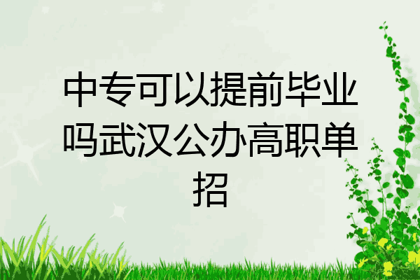 中专可以提前毕业吗武汉公办高职单招