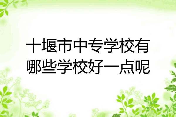 十堰市中专学校有哪些学校好一点呢