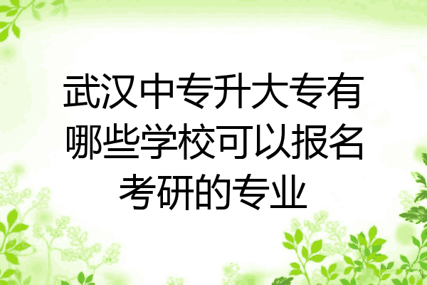 武汉中专升大专有哪些学校可以报名考研的专业