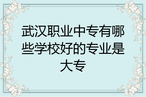 武汉职业中专有哪些学校好的专业是大专