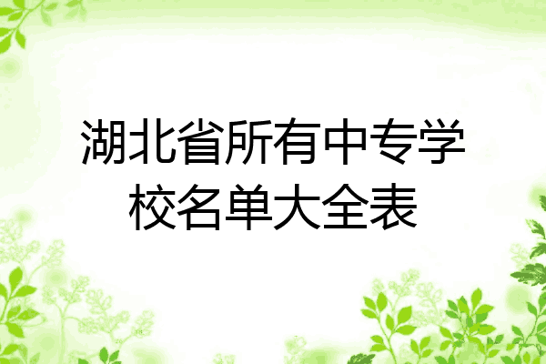 湖北省所有中专学校名单大全表