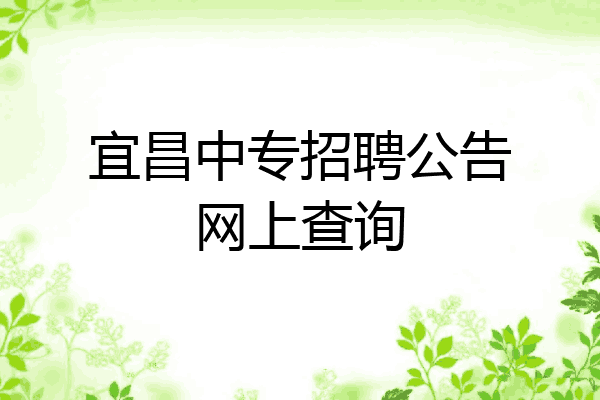 宜昌中专招聘公告网上查询