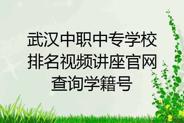 武汉中职中专学校排名视频讲座官网查询学籍号