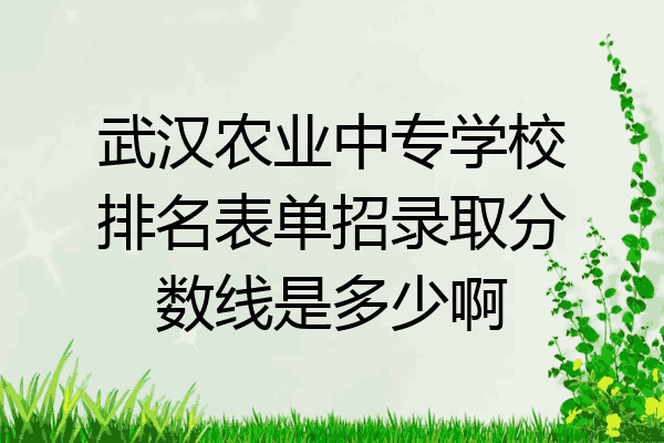 武汉农业中专学校排名表单招录取分数线是多少啊