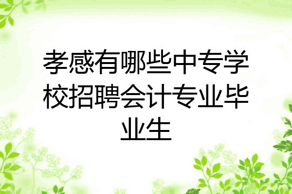 孝感有哪些中专学校招聘会计专业毕业生