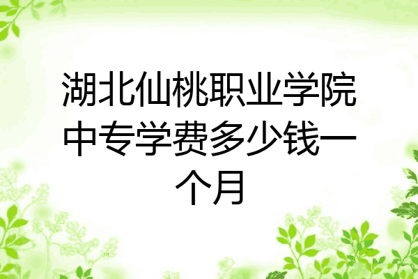 湖北仙桃职业学院中专学费多少钱一个月