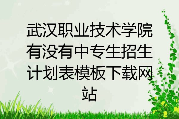 武汉职业技术学院有没有中专生招生计划表模板下载网站