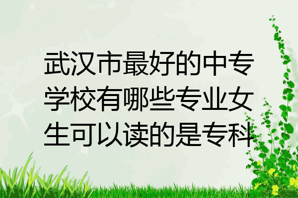 武汉市最好的中专学校有哪些专业女生可以读的是专科