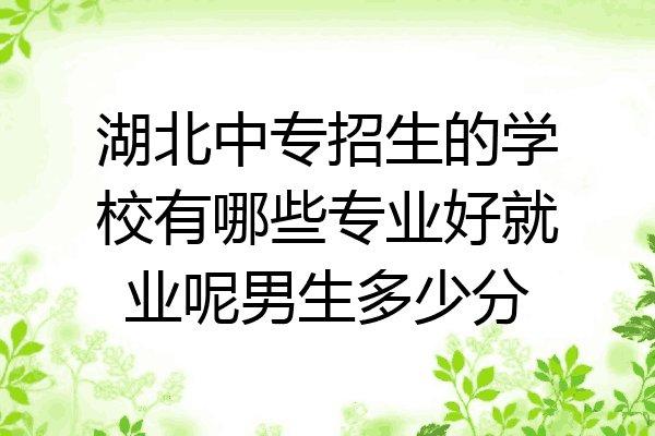 湖北中专招生的学校有哪些专业好就业呢男生多少分