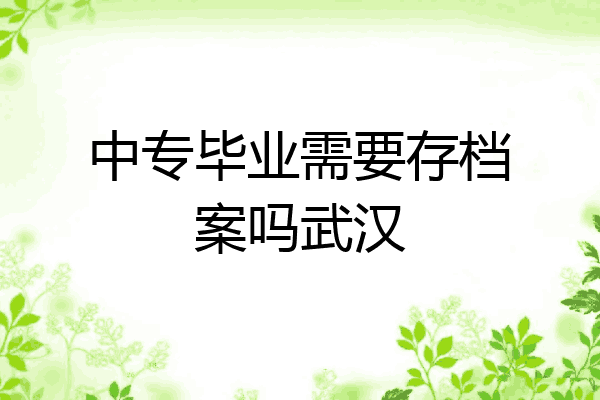 中专毕业需要存档案吗武汉