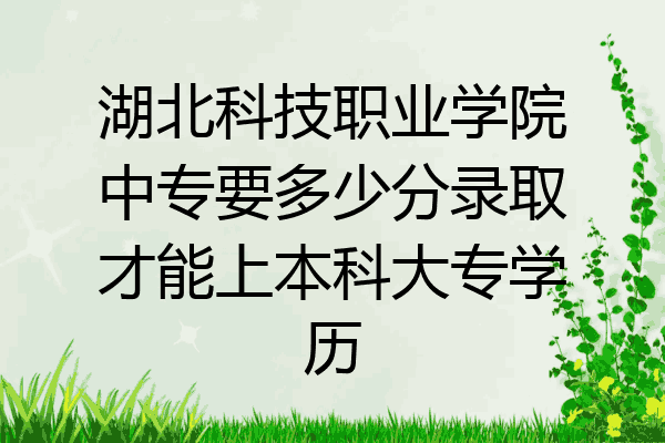 湖北科技职业学院中专要多少分录取才能上本科大专学历