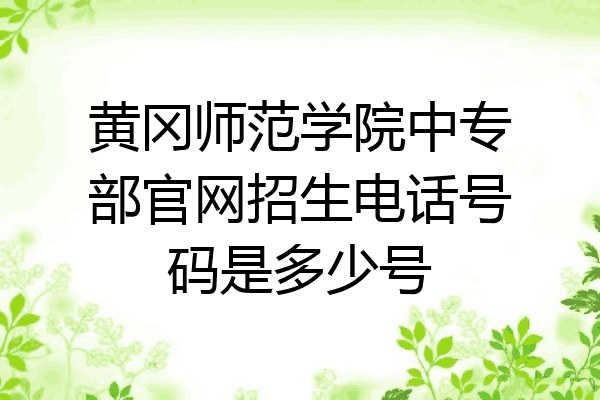 黄冈师范学院中专部官网招生电话号码是多少号