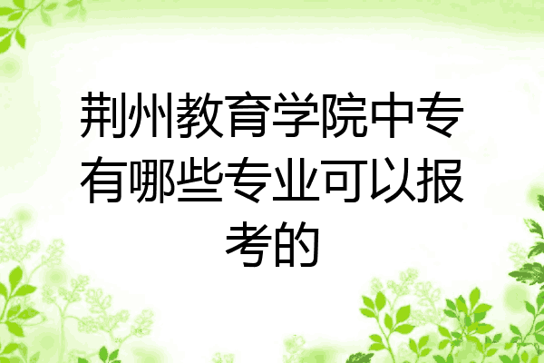 荆州教育学院中专有哪些专业可以报考的