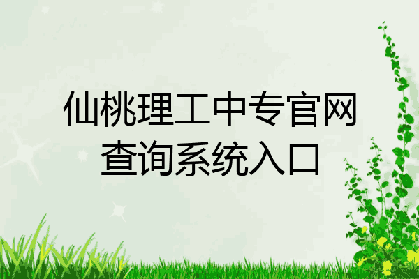 仙桃理工中专官网查询系统入口