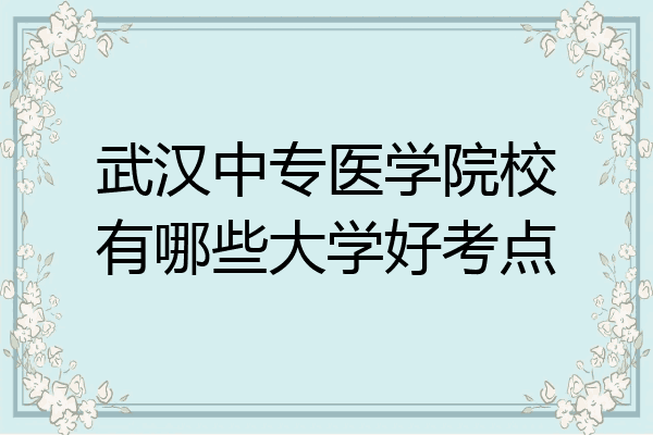 武汉中专医学院校有哪些大学好考点