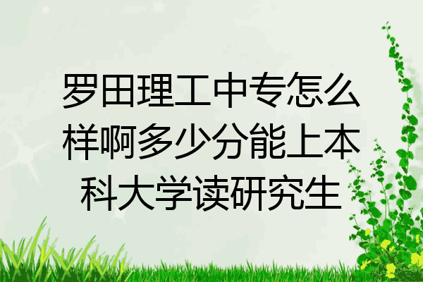 罗田理工中专怎么样啊多少分能上本科大学读研究生