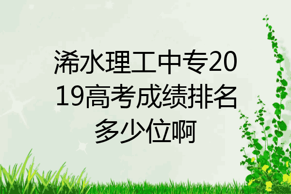 浠水理工中专2019高考成绩排名多少位啊