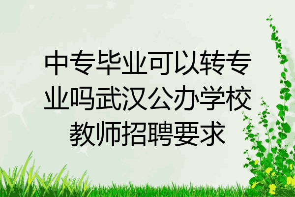 中专毕业可以转专业吗武汉公办学校教师招聘要求