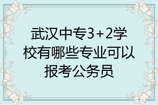 武汉中专3+2学校有哪些专业可以报考公务员