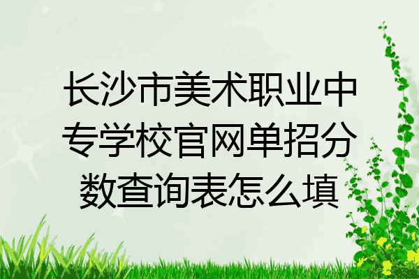 长沙市美术职业中专学校官网单招分数查询表怎么填