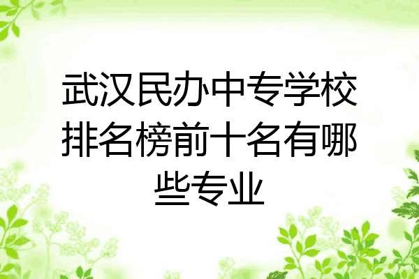 武汉民办中专学校排名榜前十名有哪些专业