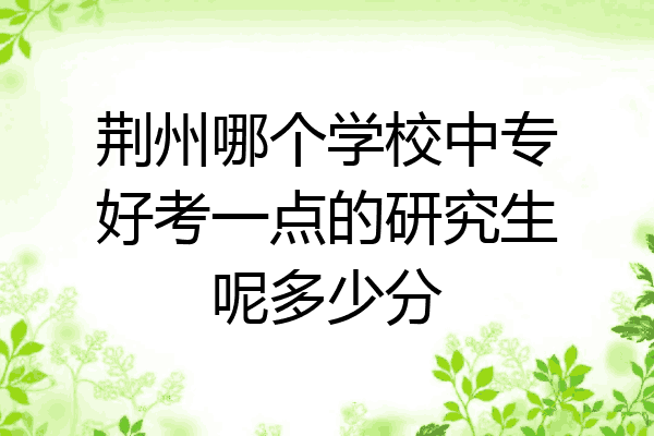 荆州哪个学校中专好考一点的研究生呢多少分