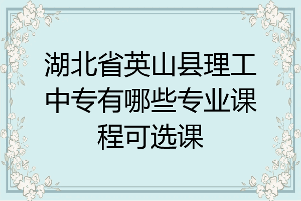 湖北省英山县理工中专有哪些专业课程可选课