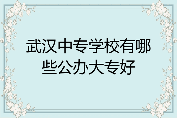 武汉中专学校有哪些公办大专好