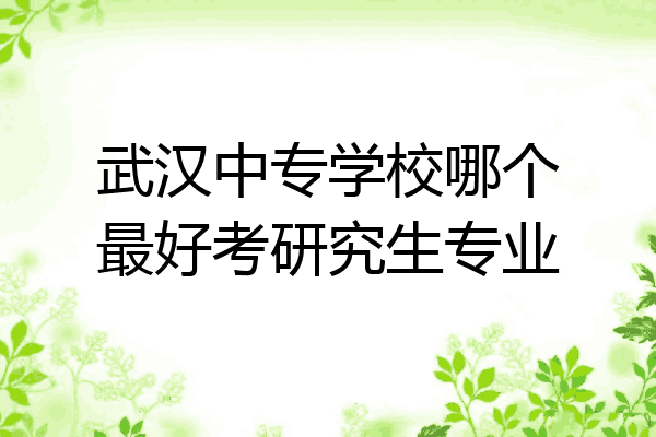 武汉中专学校哪个最好考研究生专业