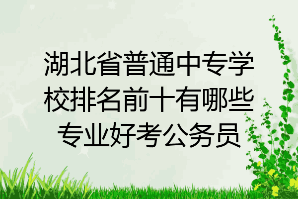湖北省普通中专学校排名前十有哪些专业好考公务员