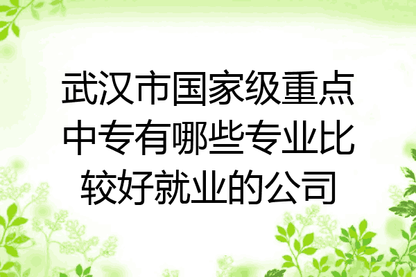 武汉市国家级重点中专有哪些专业比较好就业的公司