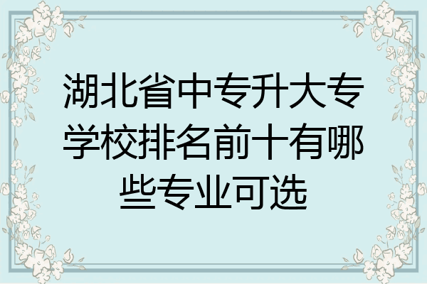 湖北省中专升大专学校排名前十有哪些专业可选
