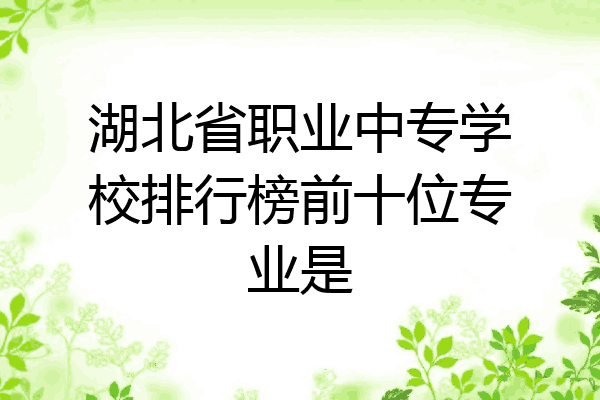 湖北省职业中专学校排行榜前十位专业是