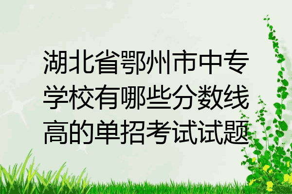 湖北省鄂州市中专学校有哪些分数线高的单招考试试题