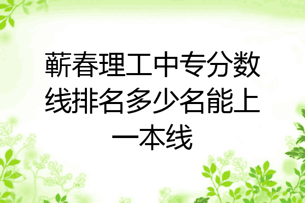 蕲春理工中专分数线排名多少名能上一本线