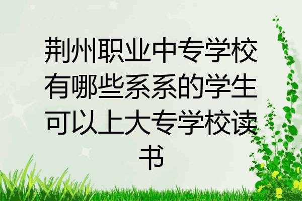 荆州职业中专学校有哪些系系的学生可以上大专学校读书