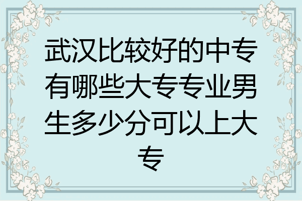 武汉比较好的中专有哪些大专专业男生多少分可以上大专