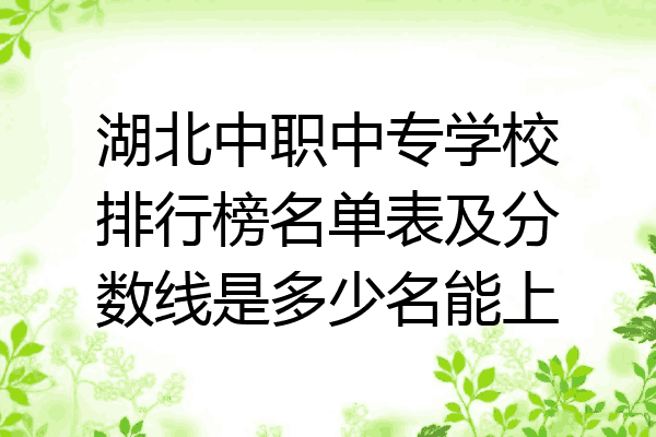 湖北中职中专学校排行榜名单表及分数线是多少名能上