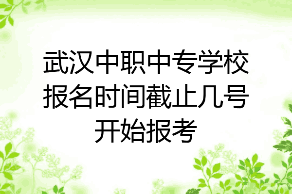 武汉中职中专学校报名时间截止几号开始报考