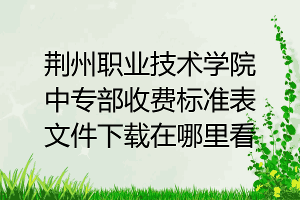 荆州职业技术学院中专部收费标准表文件下载在哪里看
