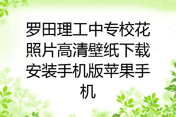 罗田理工中专校花照片高清壁纸下载安装手机版苹果手机