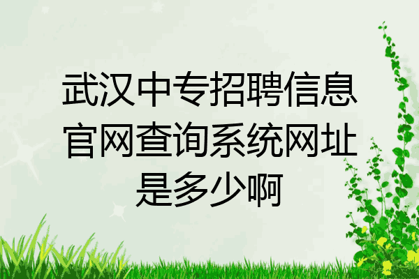 武汉中专招聘信息官网查询系统网址是多少啊