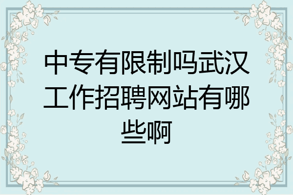 中专有限制吗武汉工作招聘网站有哪些啊