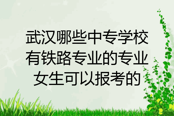 武汉哪些中专学校有铁路专业的专业女生可以报考的