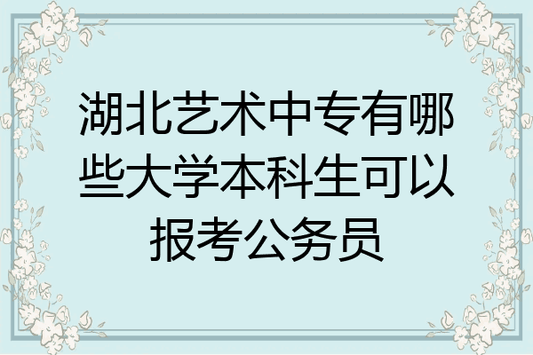 湖北艺术中专有哪些大学本科生可以报考公务员