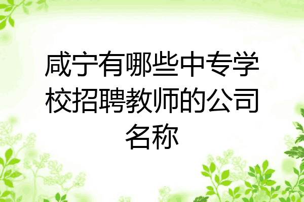 咸宁有哪些中专学校招聘教师的公司名称