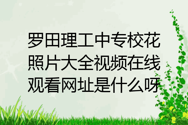 罗田理工中专校花照片大全视频在线观看网址是什么呀