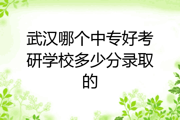 武汉哪个中专好考研学校多少分录取的