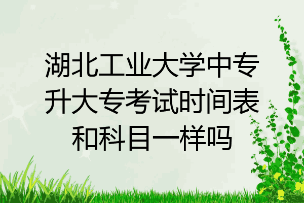 湖北工业大学中专升大专考试时间表和科目一样吗